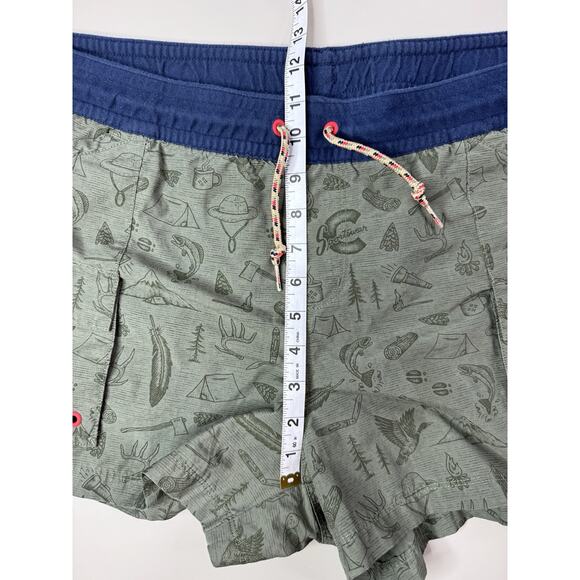 Columbia Womens Hiking Shorts XL Green Organic Cotton Camping Print Outdoor GORP - Picture 3 of 13
